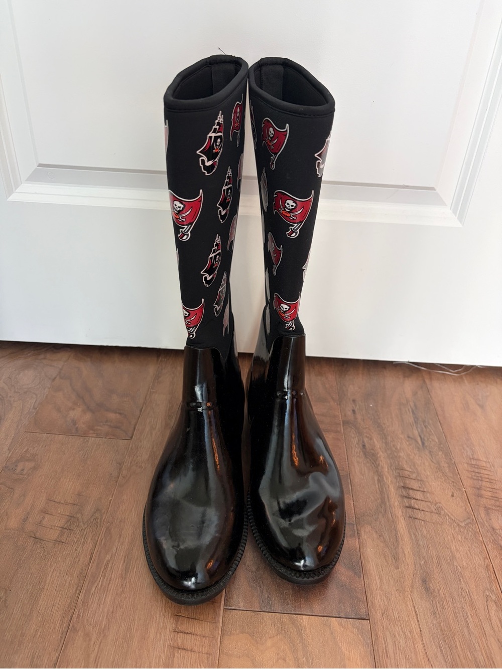 NFL Black and Red Women's Combat Moto Boots W Size 8